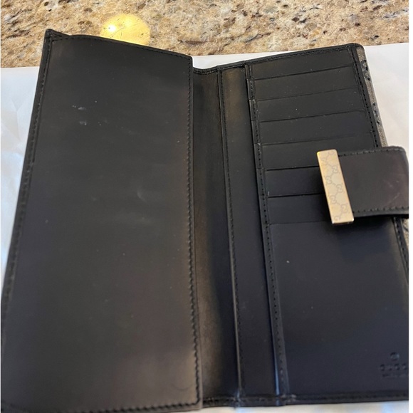 Authentic Gucci GG Supreme Continental Navy Coated Canvas Wallet - Picture 7 of 15